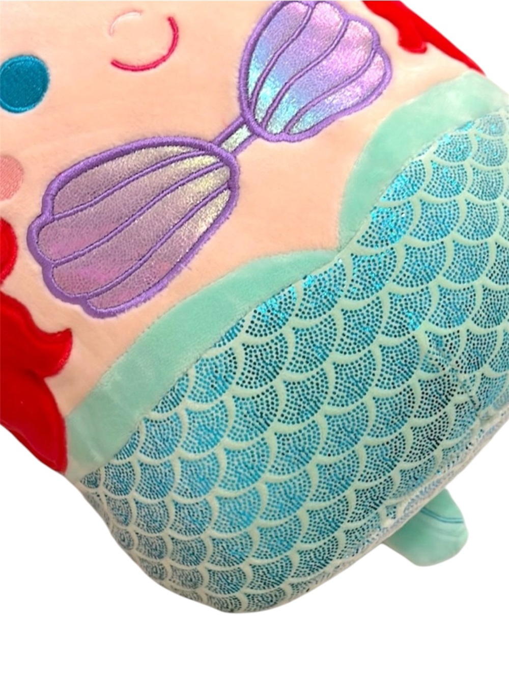 DISNEY Ariel Squishmallow Mermaid w/ Red Hair & Aqua Tail -- 10” Tall - Picture 4 of 7